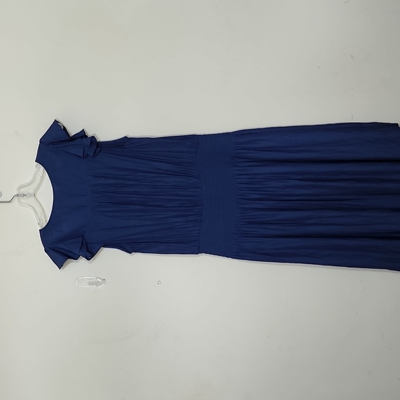 Ramy Brook New York Reina Blue Silky Midi Dress Size L - Picture 5 of 11